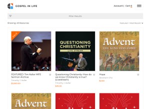 How gospelinlife.com looks like on a tablet such as an iPad.
