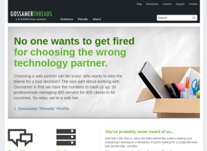 How gossamer-threads.com looks like on a tablet such as an iPad.