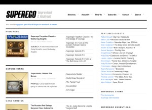 How gosuperego.com looks like on a tablet such as an iPad.