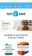 How got2save.ca looks like on a mobile device such as an iPhone.