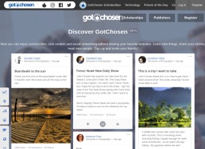 How gotchosen.com looks like on a tablet such as an iPad.