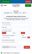 How gotoassignmenthelp.com looks like on a mobile device such as an iPhone.