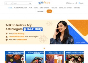 How gotoastro.com looks like on a tablet such as an iPad.