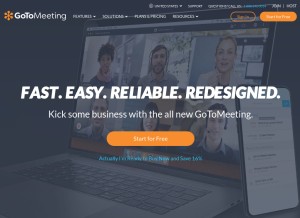 How gotomeeting.com looks like on a tablet such as an iPad.