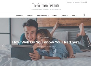 How gottman.com looks like on a tablet such as an iPad.