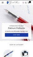 How gouletpens.com looks like on a mobile device such as an iPhone.