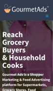 How gourmetads.com looks like on a mobile device such as an iPhone.