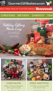 How gourmetgiftbaskets.com looks like on a mobile device such as an iPhone.