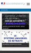 How gouvernement.fr looks like on a mobile device such as an iPhone.