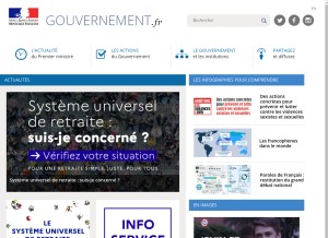 How gouvernement.fr looks like on a tablet such as an iPad.