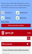 How gov.je looks like on a mobile device such as an iPhone.