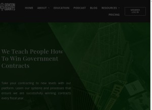 How govcongiants.com looks like on a tablet such as an iPad.