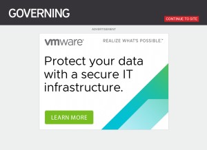 How governing.com looks like on a tablet such as an iPad.