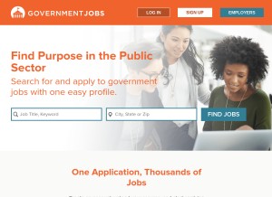 How governmentjobs.com looks like on a tablet such as an iPad.