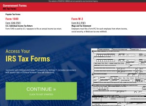 How govforms.co looks like on a tablet such as an iPad.
