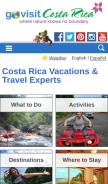 How govisitcostarica.com looks like on a mobile device such as an iPhone.