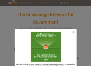 How govloop.com looks like on a tablet such as an iPad.