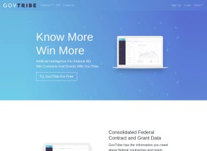 How govtribe.com looks like on a tablet such as an iPad.