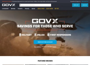 How govx.com looks like on a tablet such as an iPad.