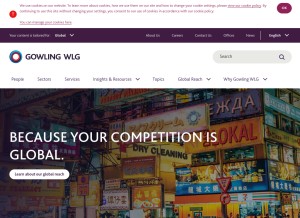 How gowlings.com looks like on a tablet such as an iPad.