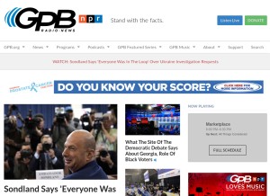 How gpbnews.org looks like on a tablet such as an iPad.
