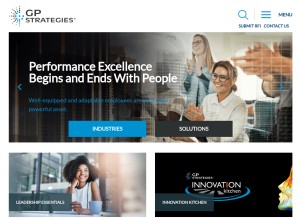 How gpstrategies.com looks like on a tablet such as an iPad.