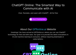 How gptonline.ai looks like on a tablet such as an iPad.