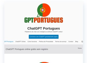 How gptportugues.com looks like on a tablet such as an iPad.