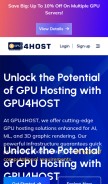 How gpu4host.com looks like on a mobile device such as an iPhone.
