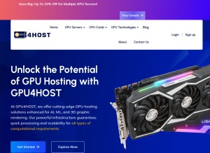 How gpu4host.com looks like on a tablet such as an iPad.