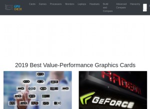 How gpucheck.com looks like on a tablet such as an iPad.