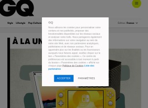 How gqmagazine.fr looks like on a tablet such as an iPad.
