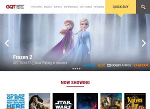 How gqtmovies.com looks like on a tablet such as an iPad.