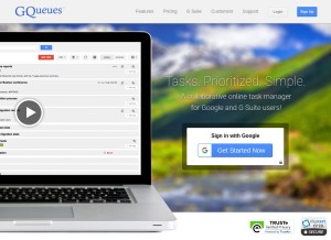 How gqueues.com looks like on a tablet such as an iPad.