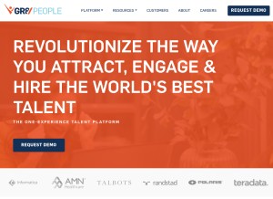 How gr8people.com looks like on a tablet such as an iPad.