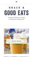 How graceandgoodeats.com looks like on a mobile device such as an iPhone.