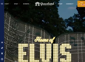 How graceland.com looks like on a tablet such as an iPad.
