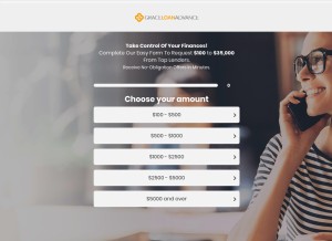 How graceloanadvance.com looks like on a tablet such as an iPad.
