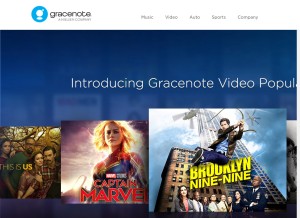 How gracenote.com looks like on a tablet such as an iPad.