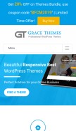 How gracethemes.com looks like on a mobile device such as an iPhone.