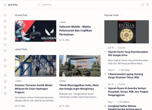 How gracetzy.com looks like on a tablet such as an iPad.