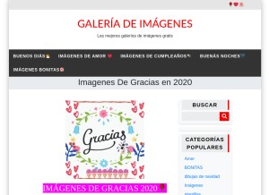 How graciasimagenes.com looks like on a tablet such as an iPad.
