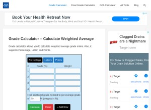 How gradecalculator.tech looks like on a tablet such as an iPad.