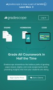 How gradescope.com looks like on a mobile device such as an iPhone.
