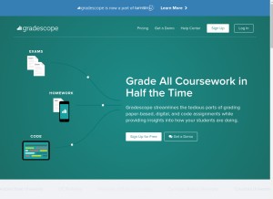 How gradescope.com looks like on a tablet such as an iPad.
