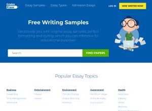 How gradesfixer.com looks like on a tablet such as an iPad.