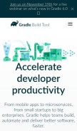 How gradle.org looks like on a mobile device such as an iPhone.