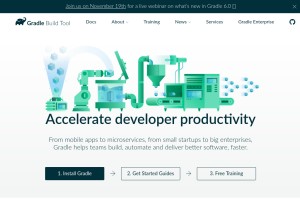 How gradle.org looks like on a tablet such as an iPad.
