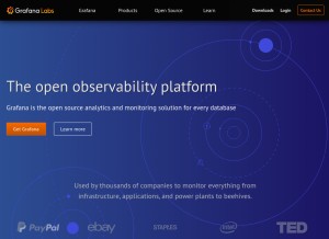 How grafana.com looks like on a tablet such as an iPad.