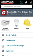 How grainger.com looks like on a mobile device such as an iPhone.